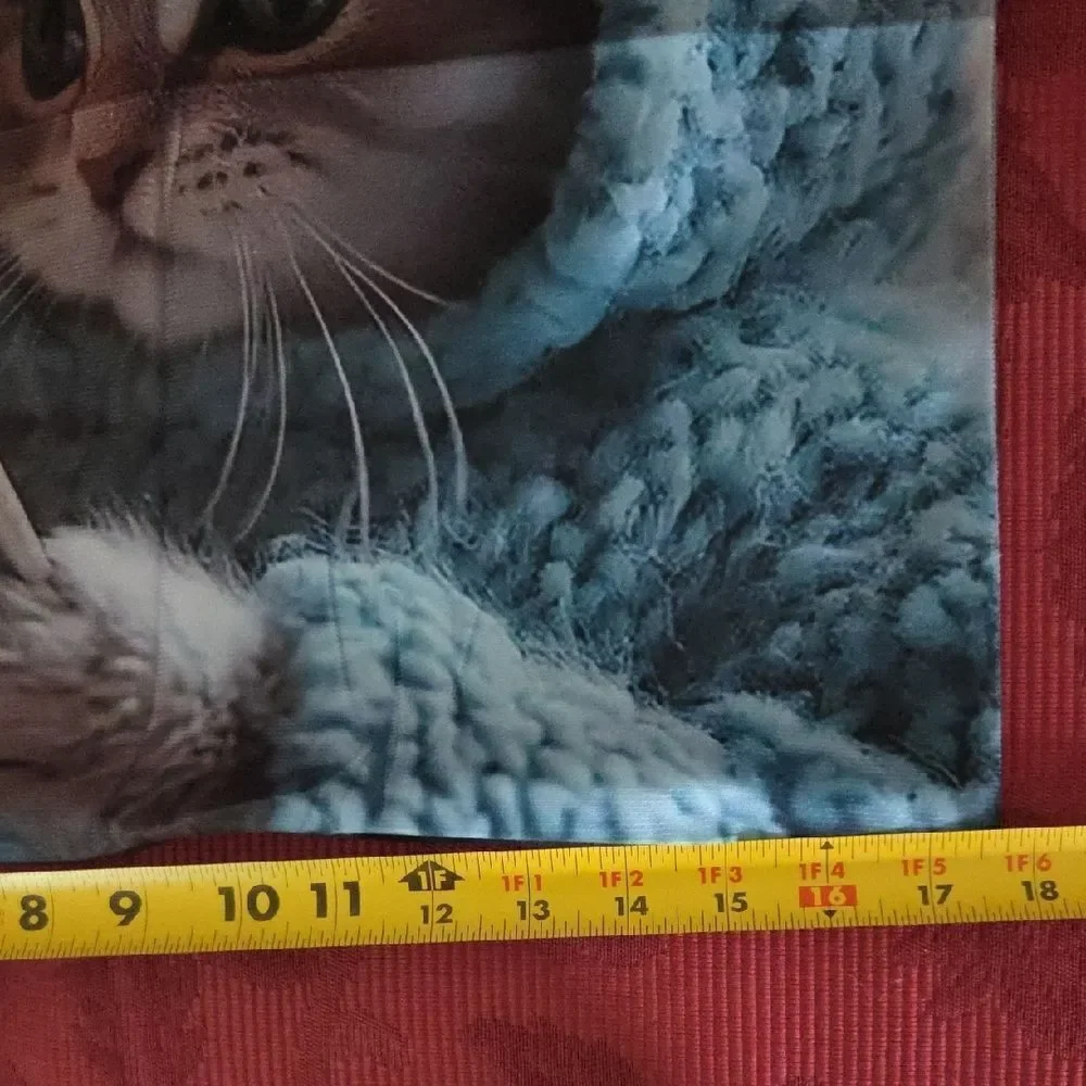 NWOT Cozy Cat Pillow Cover with Smartphone Design